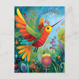 Kolibri-bunte Kunstwerke Postkarte