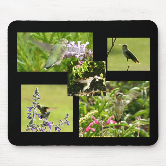 Kolibri-Collage Mousepad (Vorne)
