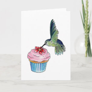 Kolibri-Cupcake-Liebe Karte