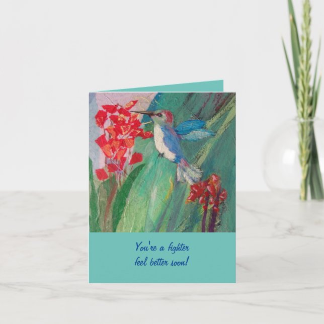 Kolibri, der auf Nektar füttert Karte (Vorderseite)