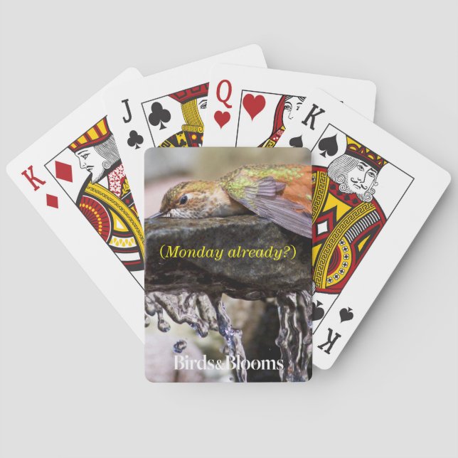 Kolibri, der in Wasser 2 legt Spielkarten (Rückseite)