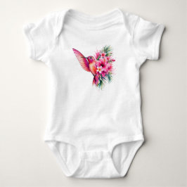 Kolibri Frangipani PNG Aquarell Vogeldesign Baby Strampler