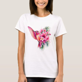 Kolibri Frangipani PNG Aquarell-Vogeldesign T-Shirt