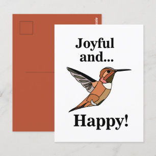 Kolibri Fröhlicher Und Glücklicher Vogelbeobachtun Postkarte