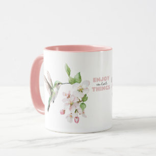 Kolibri Frühlingsblüten Aquarell Tasse