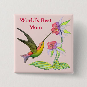Kolibri-Garten für Mama Button