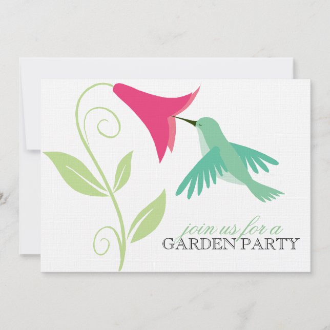 Kolibri-Garten-Party Einladung (Vorderseite)