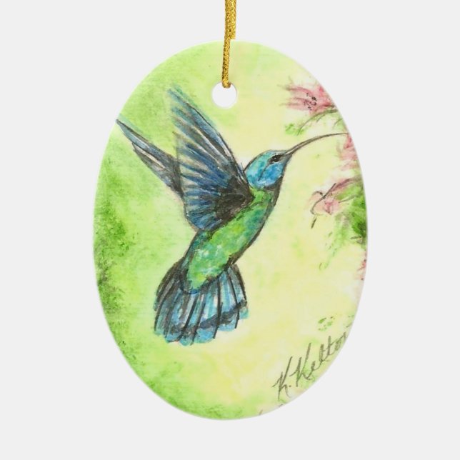 Kolibri-Garten-Weihnachtsverzierung Keramik Ornament (Vorne)