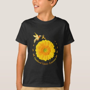 Kolibri Gelbe Sonnenblume Kinderkrebsbewusstsein T-Shirt