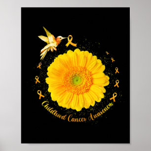 Kolibri Gelbe Sonnenblume Kindheit Krebs Auszeichn Poster