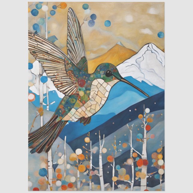 Kolibri Glück Decoupage Seidenpapier (Vorderseite)