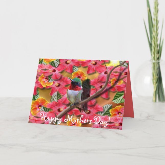 Kolibri-Hafen-glückliche Mutter-Tageskarte Karte (Vorderseite)