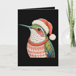Kolibri-Hässlicher-Schwester-Weihnachtsmannhut Wei Feiertagskarte