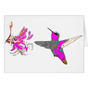 Kolibri in der rosa Karte