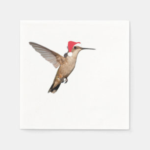 Kolibri in der Weihnachtsmannmütze Serviette