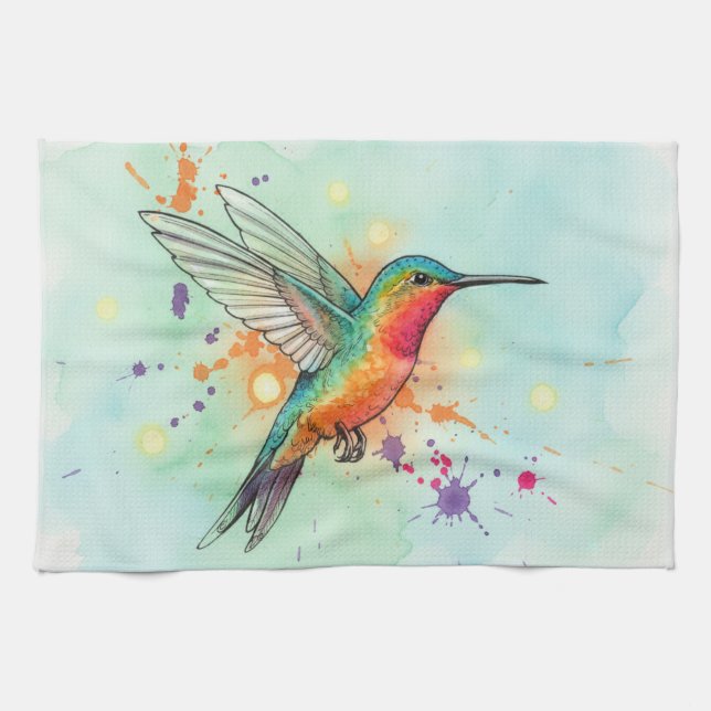 Kolibri-Kunst Geschirrtuch (Horizontal)