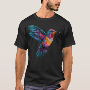 Kolibri-Liebhaber-Porträt Kunstwerk Tropisch T-Shirt