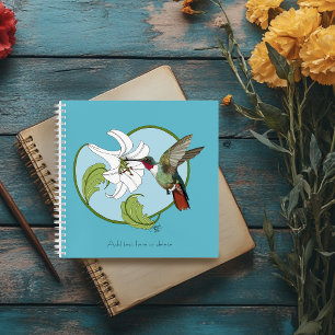 Kolibri-Lilie Blau Art Nouveau  Notizbuch