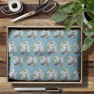 Kolibri-Lilie Blau Art Nouveau Seidenpapier