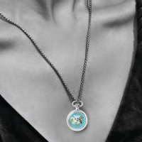 Kolibri Lily Blau Art Nouveau