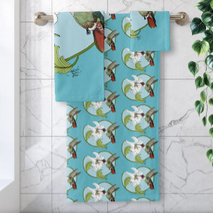 Kolibri Lily Blau Art Nouveau Badhandtuch Set