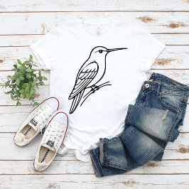 Kolibri-Linienkunst – Vogelillustration T-Shirt