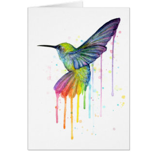 Kolibri-Malerei-Aquarell-Kunst-Karte