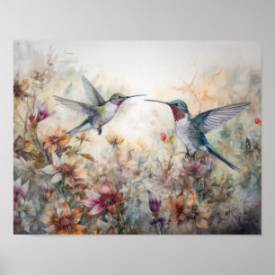 Kolibri-Malerei Kunst Druck Poster