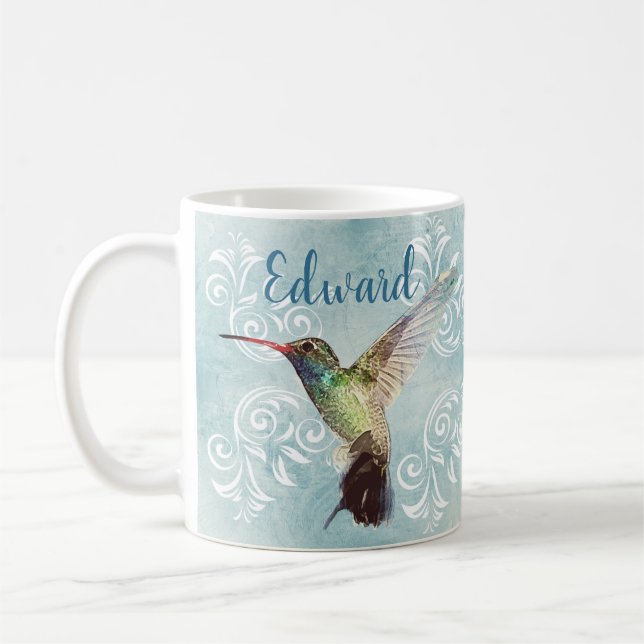 Kolibri mit blühen Hintergrund Kaffeetasse (Links)