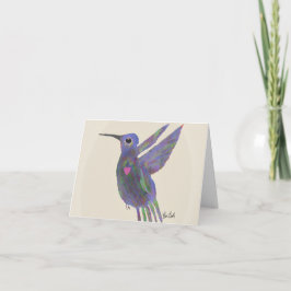 Kolibri mit Herz Danke Karte