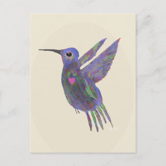 Kolibri mit Herz Feiertagspostkarte