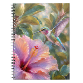 Kolibri mit Hibiskus Aquarell Notizblock