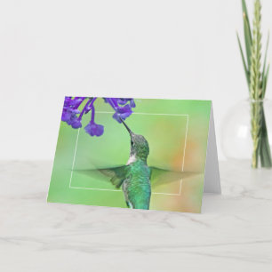 Kolibri mit Mona-Lavendel Karte