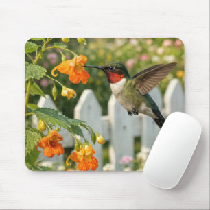 Kolibri mit Rührmichnichtan-Blume Mousepad