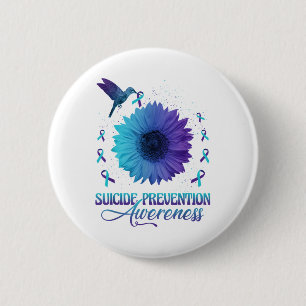 Kolibri Mit Sonnenblume Suizidpräventionsbewusstse Button