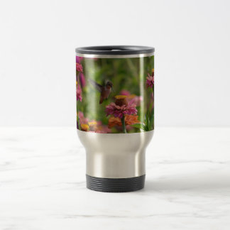 Kolibri mit Zinnias Reisebecher
