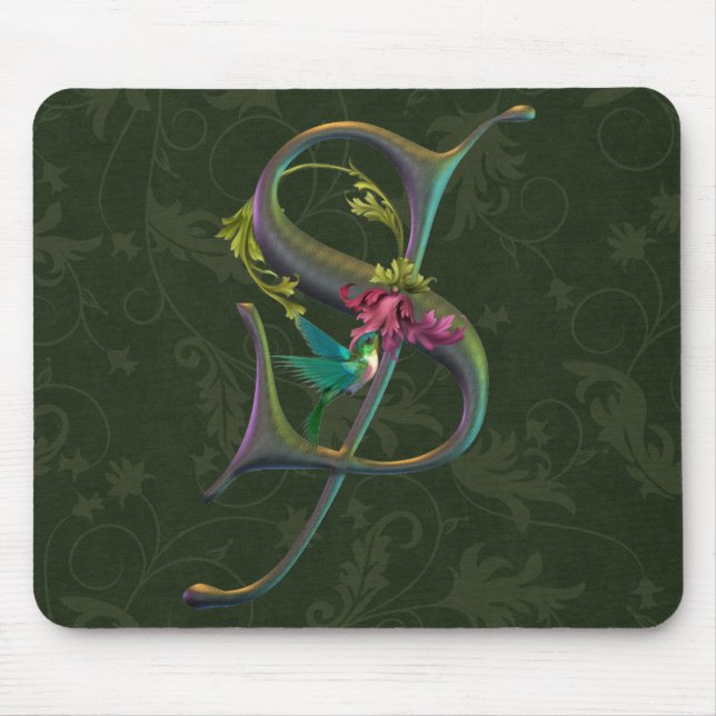Kolibri-Monogramm S Mousepad (Vorne)