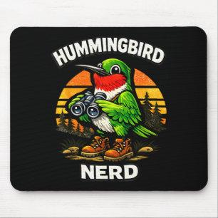 Kolibri Nerd lustiger Vogelbeobachtung Vintage Ret Mousepad
