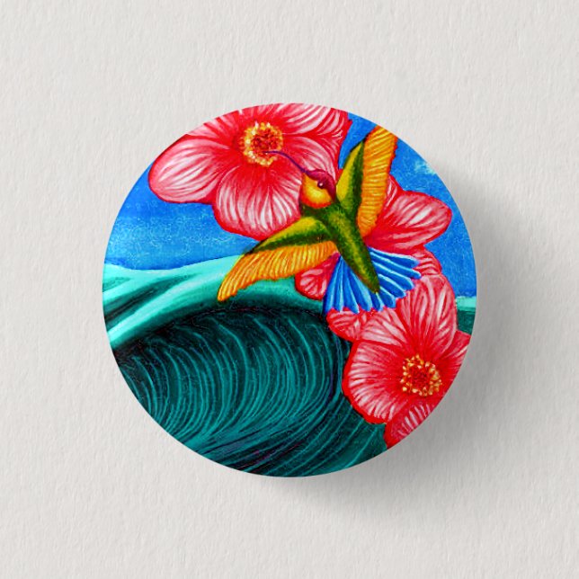 Kolibri Ozean Button (Vorderseite)