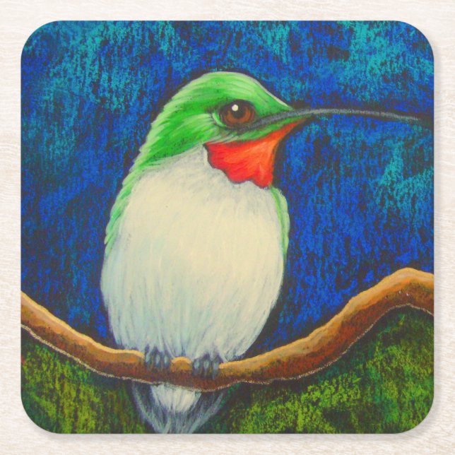 KOLIBRI-PAPIERUntersetzer Rechteckiger Pappuntersetzer (Vorderseite)