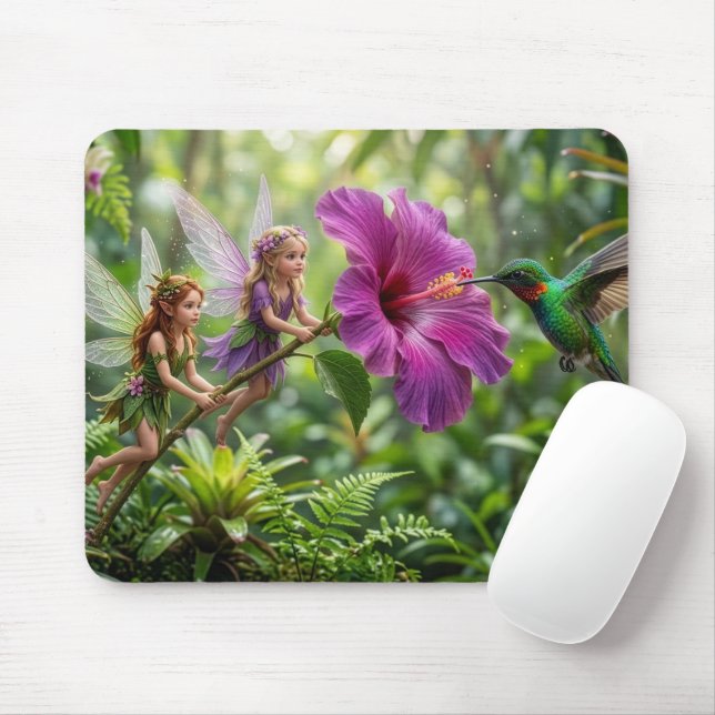 Kolibri-Pixie-Helfer Mousepad (Mit Mouse)