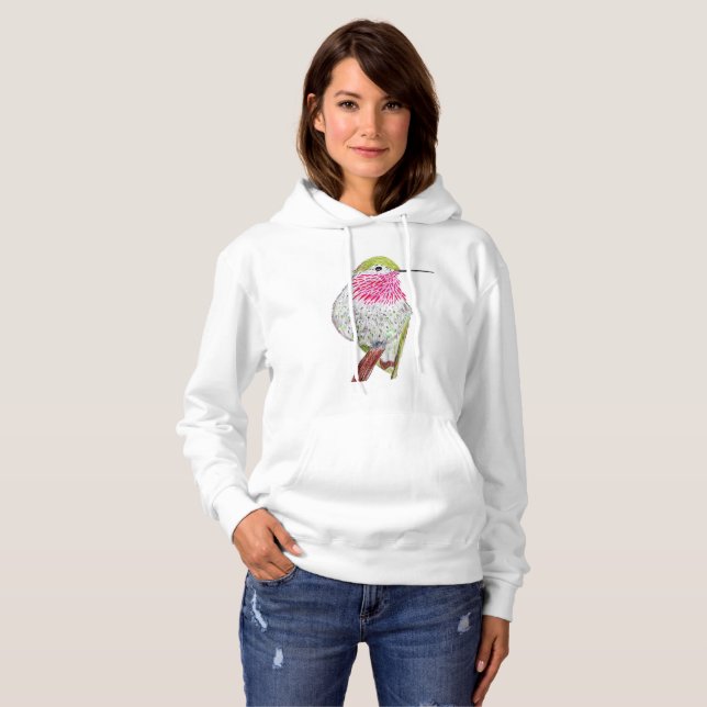 Kolibri Rosa  Hoodie (Vorne ganz)