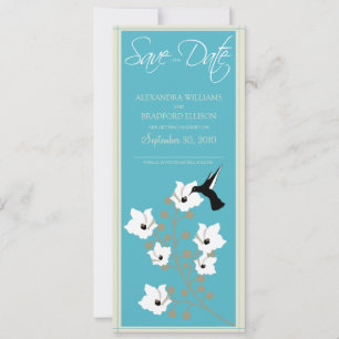 Kolibri-Save the Date Mitteilung (Aqua) Save The Date