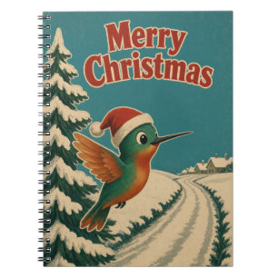 Kolibri-Schneestraße-Tier-Weihnachten Notizblock