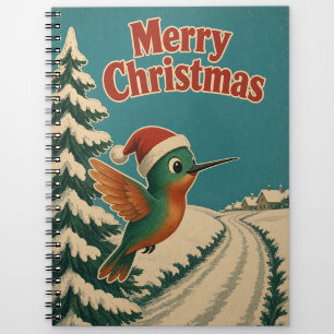 Kolibri-Schneestraße-Tier-Weihnachten Notizblock