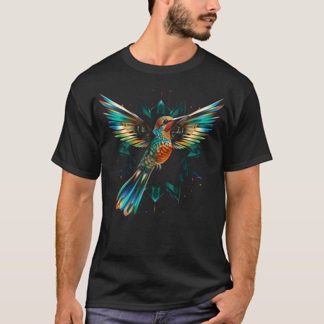 Kolibri-Tiermotiv-Kunst T-Shirt (Vorderseite)