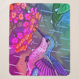 Kolibri trinkt Nektar aus Lantana-Blüten i Sherpadecke