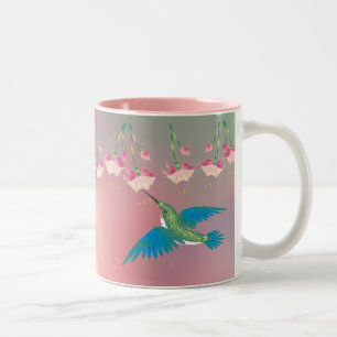 KOLIBRI u. FUCHSIE durch SHARON SHARPE Zweifarbige Tasse