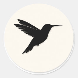 Kolibri-Umschlagssiegel Minimalistische Silhouette Runder Aufkleber
