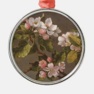 Kolibri und Apple-Blüten Silbernes Ornament